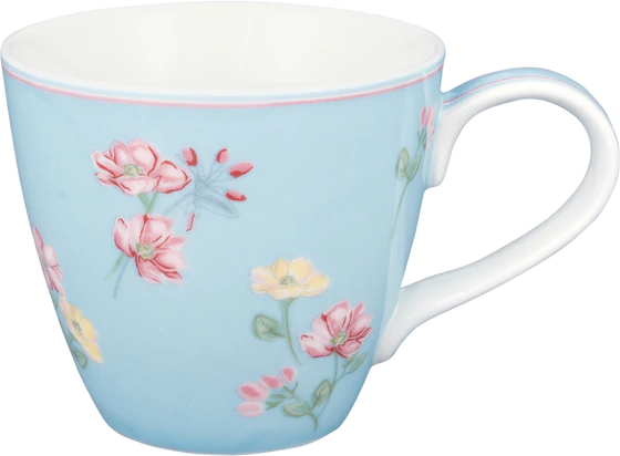 Kaffeebecher Greengate Mug Lianca blassblau – Steinzeug floral