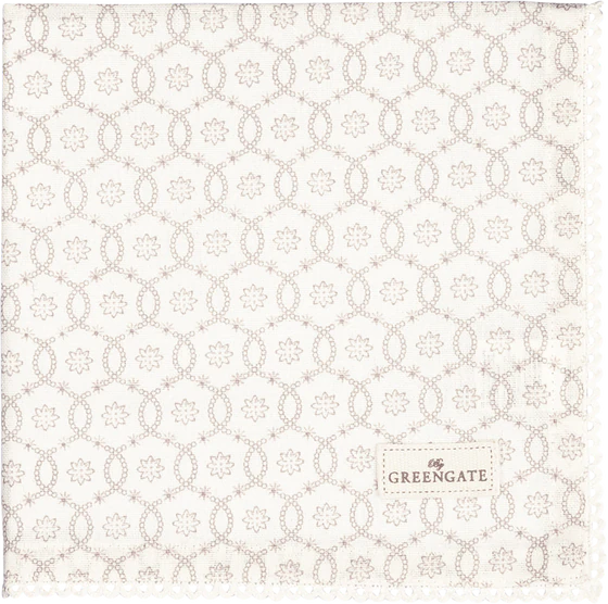 Stoffserviette Greengate Sina Weiß – 100% Baumwolle, Spitzenborte