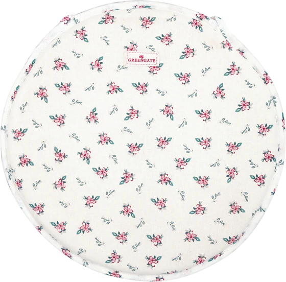 Rundes Sitzkissen Greengate Jalia Weiß Baumwolle 40cm