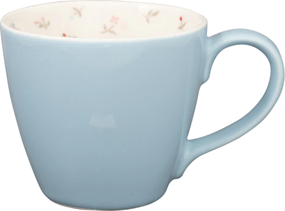 Kaffeebecher Greengate Junia blassblau Steinzeug floral