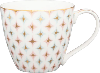Kaffeebecher Greengate Novella Weiß – Steinzeug, Spülmaschinenfest