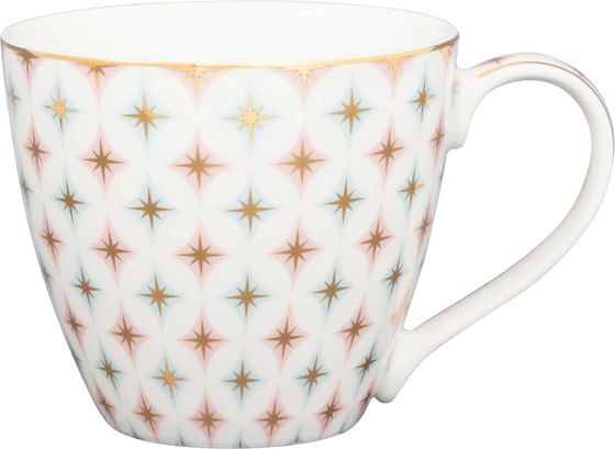 Kaffeebecher Greengate Novella Weiß – Steinzeug, Spülmaschinenfest