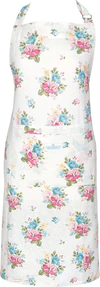 Küchenschürze Greengate Josefina Weiß Floral Baumwolle