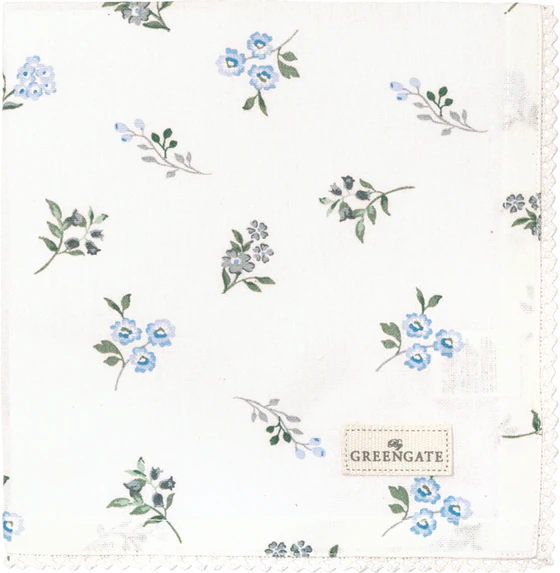 Stoffserviette mit Spitzenrand Greengate Christina Weiß Baumwolle