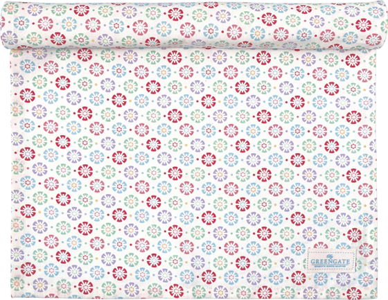 Tischläufer Greengate Rike Weiß Baumwolle Skandinavisch