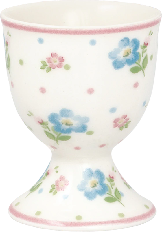 Eierbecher Greengate Rosalia Weiß – Handbemaltes Steinzeug