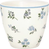 Latte-Becher Greengate Christina Weiß – Steinzeug, floral, 300ml