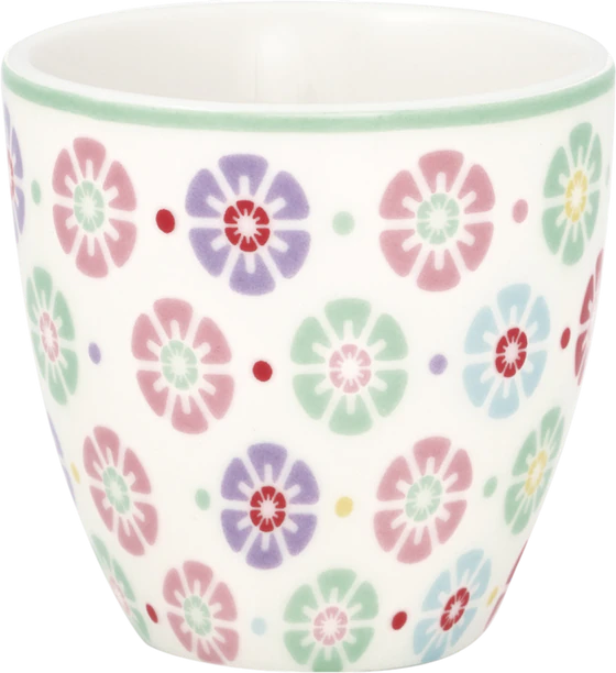 Kleine Latte-Tasse Greengate Rike Weiß – Handgefertigt Unikat