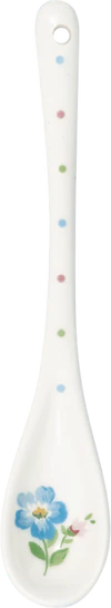 Dessertlöffel Steingut Greengate Rosalia Weiß – Handbemalt & Spülmaschinenfest