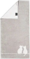 Handtuch Cawö Cute Cats 6263-76 Platin/Weiß Baumwolle
