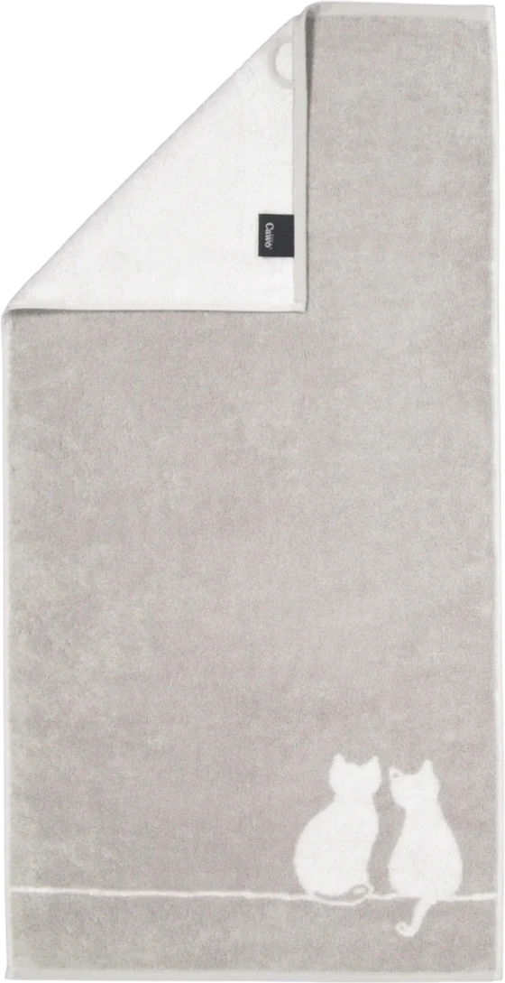 Handtuch Cawö Cute Cats 6263-76 Platin/Weiß Baumwolle