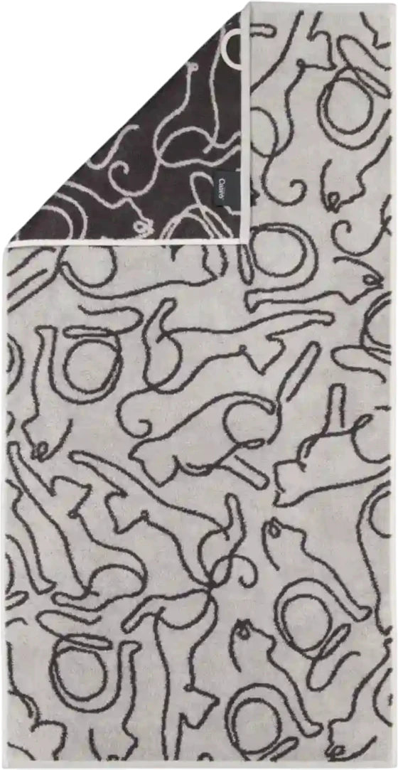 Handtuch Cawö Cute Cats 6264-70 platin/basalt Baumwolle