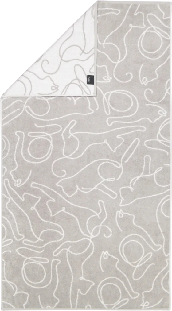 Handtuch Cawö Cute Cats 6264-76 platin/weiß Baumwolle