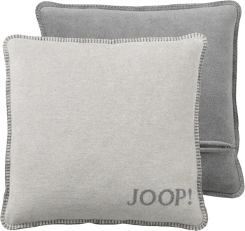 Kissenhülle Joop! Uni Doubleface Rauch-Graphit – Kuschelweich mit Häkelsaum