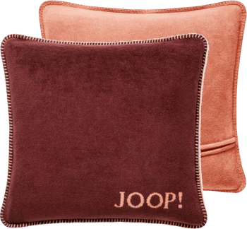 Kissenhülle Joop! Uni Doubleface Bordeaux-Orange – Kuschelweich mit Häkelsaum