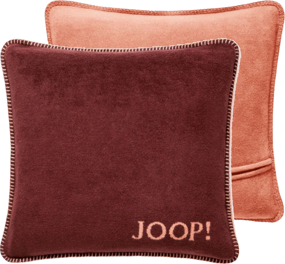 Kissenhülle Joop! Uni Doubleface Bordeaux-Orange – Kuschelweich mit Häkelsaum