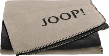 Wohndecke Joop! Uni-Doubleface-Stein-Anthrazit Doubleface-Look Baumwolle