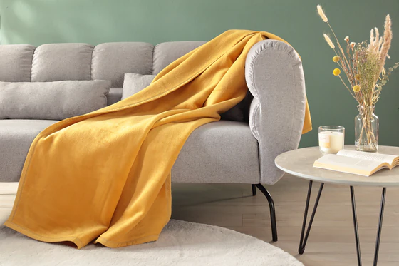 Wohndecke Biederlack Cotton Sense Gelb – Weich & Hautsympathisch