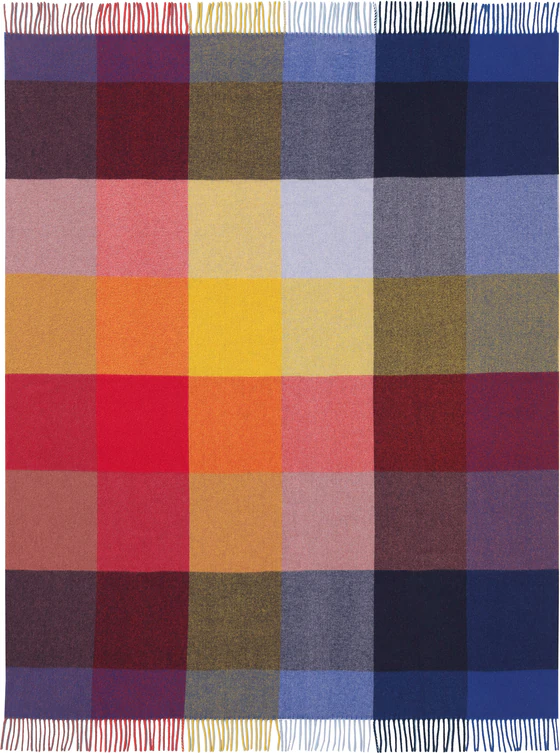 Fransenplaid Biederlack Plaid-Bright Square – Luxuriöser Kaschmir-Mix