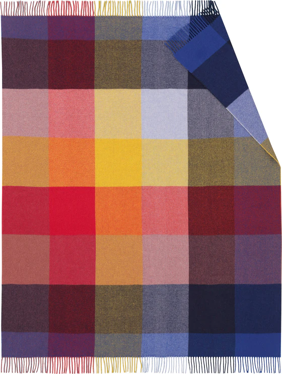 Fransenplaid Biederlack Plaid-Bright Square – Luxuriöser Kaschmir-Mix