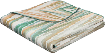 Wohndecke Biederlack Mission Teal – Weich & Zierstich-Akzent