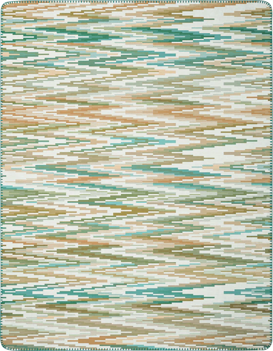 Wohndecke Biederlack Mission Teal – Weich & Zierstich-Akzent