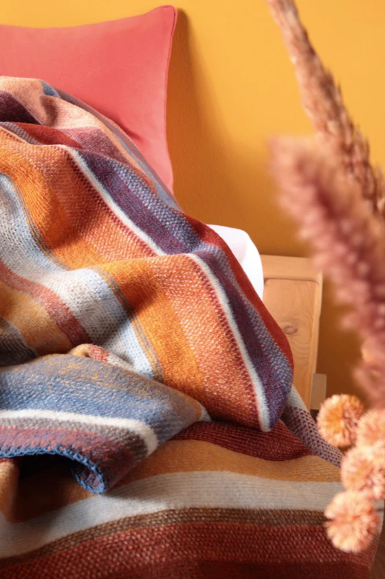 Wohndecke Biederlack Tundra Rot-Orange – Weich & Hautsympathisch