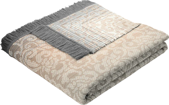Plaid Biederlack Wohndecke Ornamental – Baumwollmix, OEKO-TEX