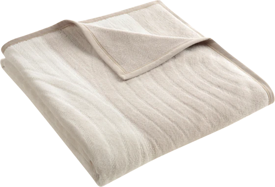 Wohndecke Biederlack Feel Modern Beige Blockstreifen Samtband