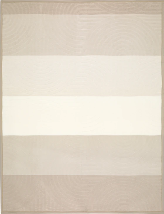 Wohndecke Biederlack Feel Modern Beige Blockstreifen Samtband