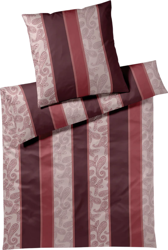 Bettwäsche-Garnitur Joop! Paisley Stripes 4121-1 Rouge Satin