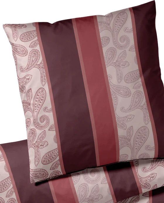 Bettwäsche-Garnitur Joop! Paisley Stripes 4121-1 Rouge Satin