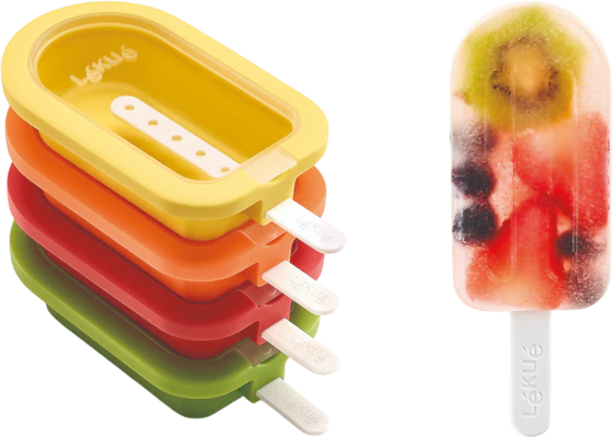 Wiederverwendbare Eisformen Lekue 4er-Set stapelbar BPA-frei