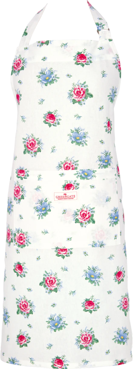 Küchenschürze Greengate Alivia Weiß – 100% Baumwolle, Skandi-Chic