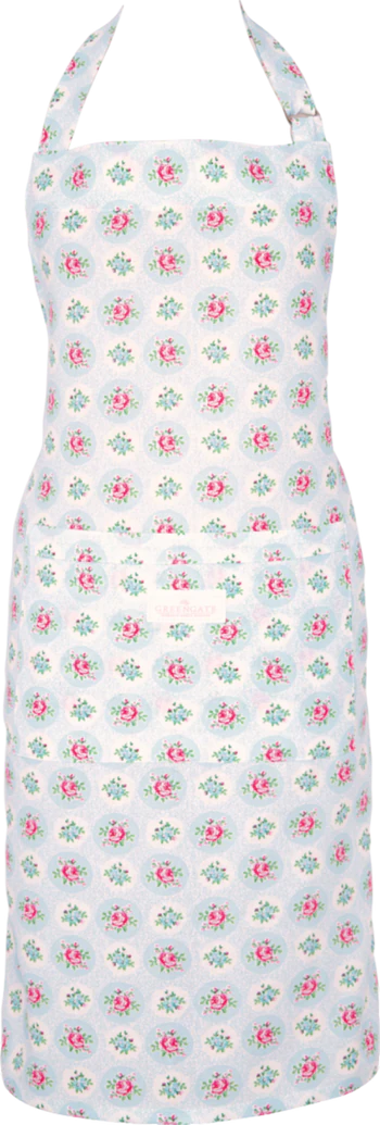 Küchenschürze Greengate Elle pale blue 100% Baumwolle