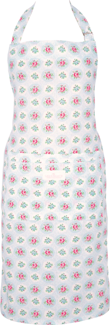 Küchenschürze Greengate Elle pale blue 100% Baumwolle