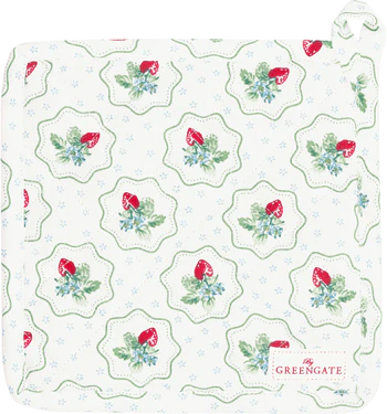 Topflappen-Set Greengate Berry petit weiß 2er – 100% Baumwolle