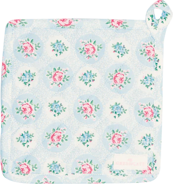 Topflappen-Set Greengate Elle Hellblau 2er – 100% Baumwolle