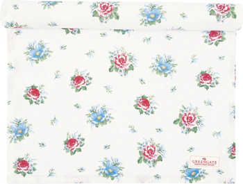 Tischläufer Greengate Alivia Weiß – Baumwolle Florales Design