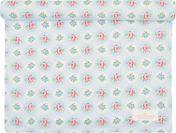 Tischläufer Greengate Elle pale blue – 100% Baumwolle, floral
