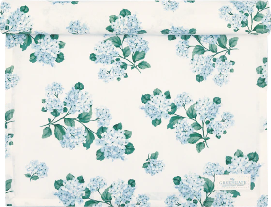Tischläufer Greengate Liliana Weiß – Florales Design Baumwolle