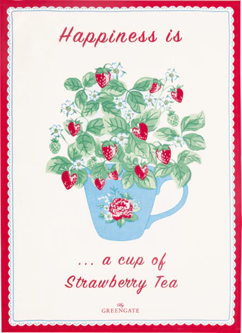 Geschirrtuch Greengate Berry White Baumwolle Beerenmotiv 50x70 cm