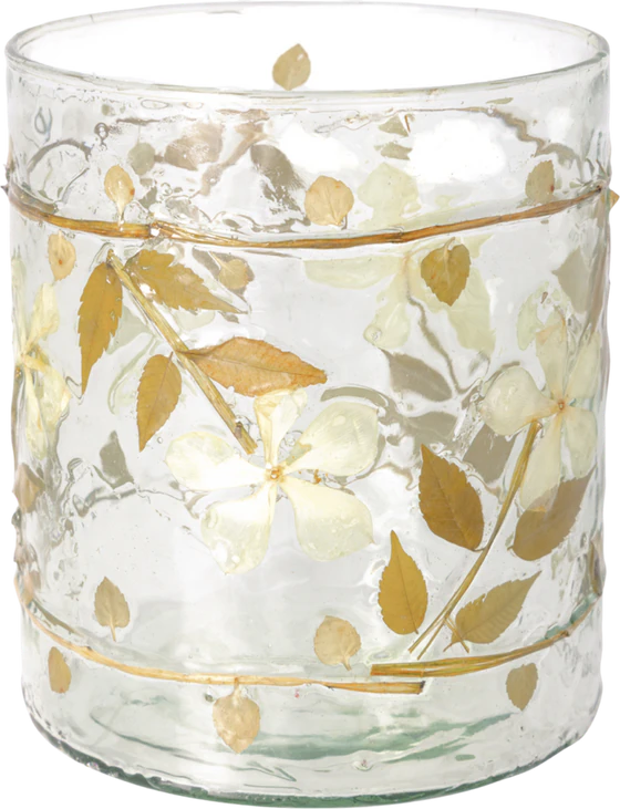 Windlicht Glas Greengate Hurricane Medium Blumenmotiv
