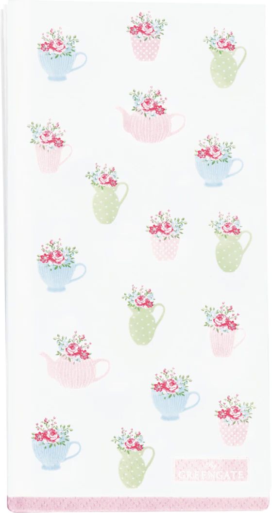 Papierservietten Greengate Annalise Weiß 16er-Set Floral