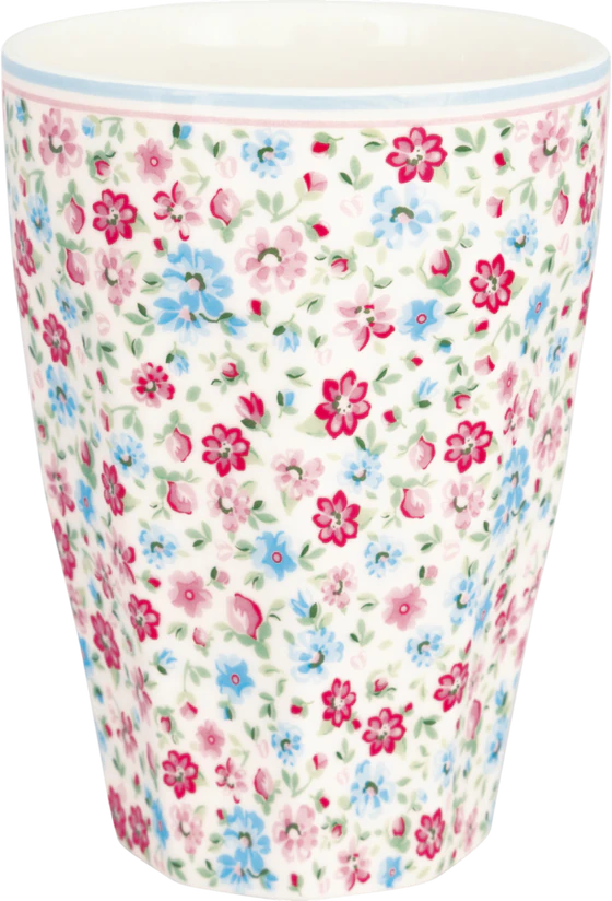 Kaffeebecher Greengate Louisa Weiß Porzellan 400ml Blumenmuster