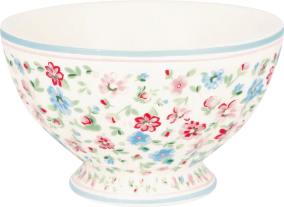 Müslischale Greengate Louisa Weiß Porzellan Blumendesign