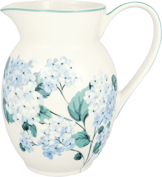 Keramik-Krug Greengate Liliana 1,5L Weiß floral – Handbemalt