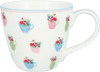 Keramikbecher Greengate Annalise Weiß – Handbemaltes Design