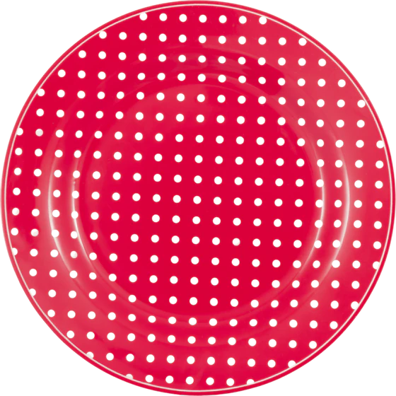 Speiseteller Greengate Plate Dotty Red – Porzellan 20,2 cm
