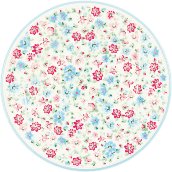 Frühstücksteller Greengate Louisa Weiß Porzellan 15cm floral